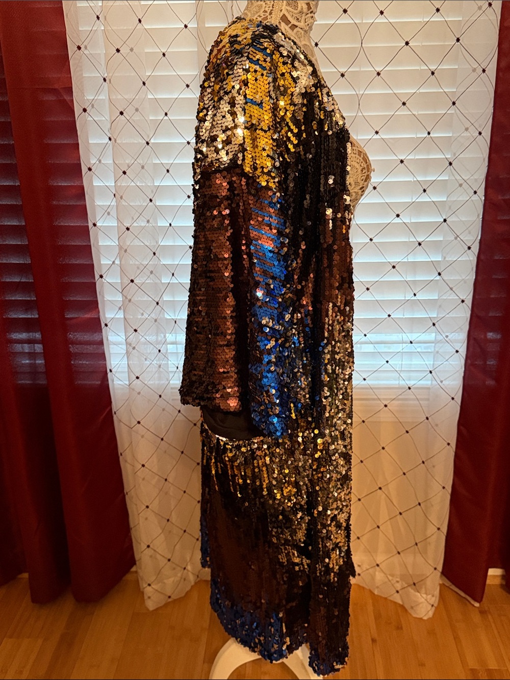 Chic Essentials Sequin Ombre Long Sleeve Jacket (163)